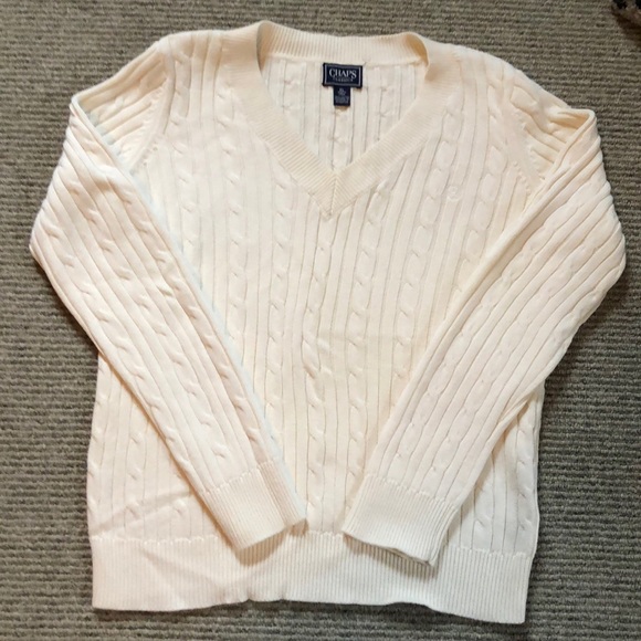 Chaps white sweater Clearance